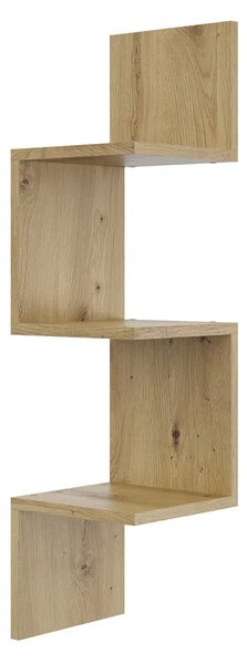 Minimalistyczna narożna półka ścienna dąb artisan W2-R87