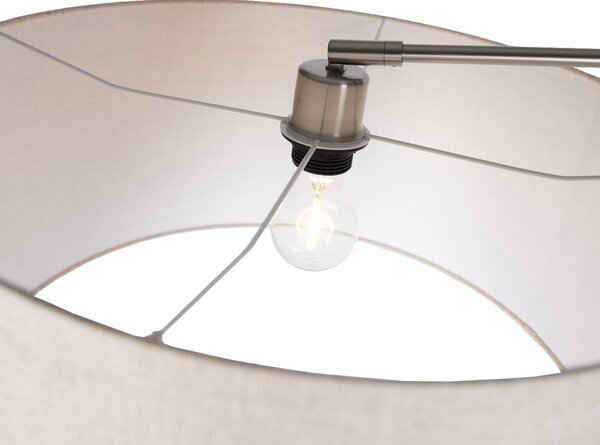 Lampa podłogowa stalowa z jasnoszarym abażurem 50 cm - Editor