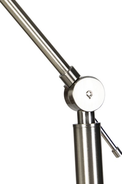Lampa podłogowa stalowa z jasnoszarym abażurem 50 cm - Editor