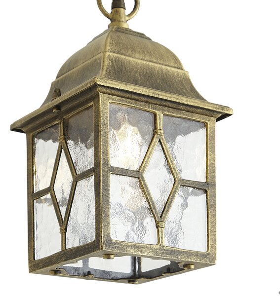 Klasyczna lampa wisząca antyczne złoto IP23 - London