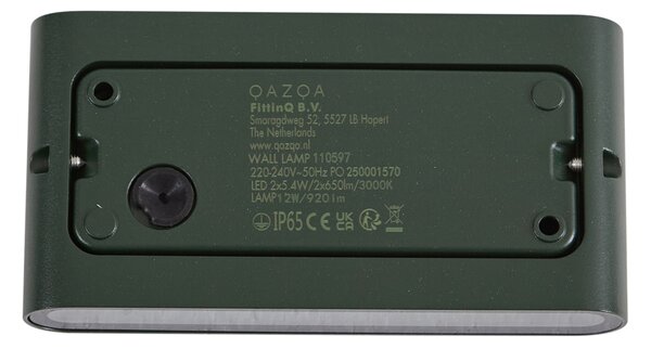 Nowoczesny kinkiet zewnętrzny ciemnozielony 17,5 cm z LED IP65 - Batt