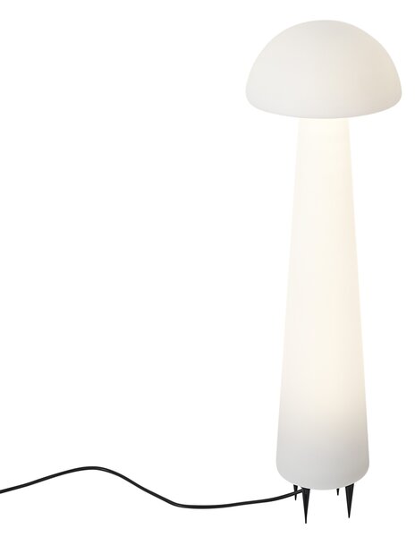 Stojąca lampa zewnętrzna biała 80 cm z LED IP44 - Fungi