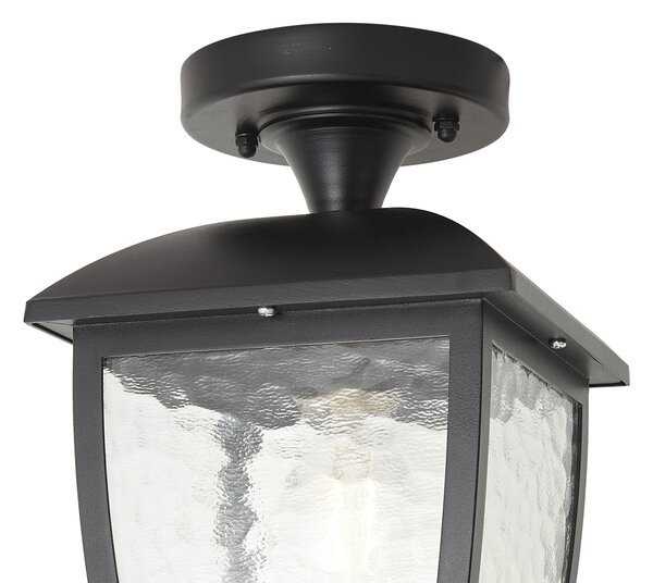 Klasyczna lampa sufitowa czarna IP44 - Leuven
