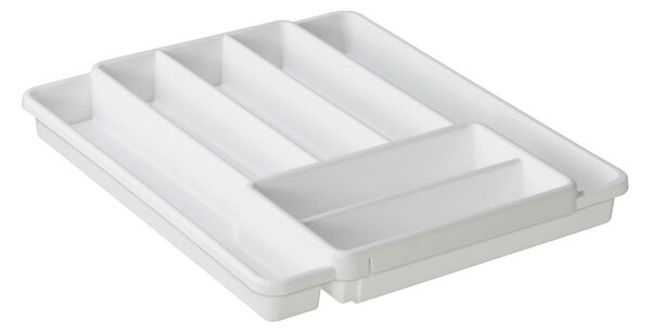 Biały plastikowy organizer na sztućce do szuflady 39,7 x 34 cm Domino – Rotho