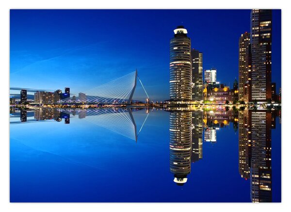 Zdjęcie - Rotterdam nocą (70x50 cm)