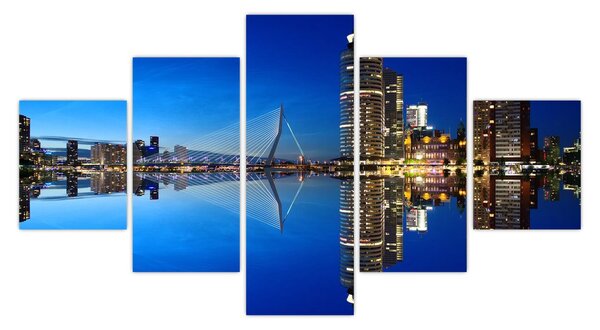 Zdjęcie - Rotterdam nocą (125x70 cm)