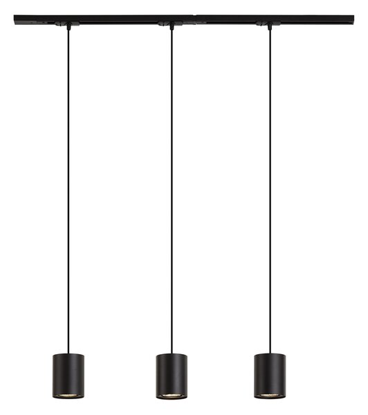 Nowoczesny system szynowy z 3 lampami wiszącymi czarny 1-fazowy - Iconic Holt