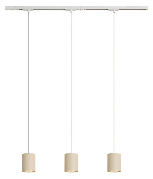 Nowoczesny system szynowy z 3 lampami wiszącymi biały z beżowym 1-fazowy - Iconic Holt