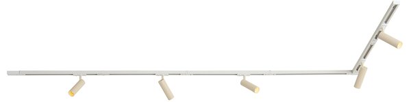 Nowoczesny system oświetlenia szynowego z 5 reflektorami biały z beżowym 1-fazowy GU10 35mm - Iconic Jeana Luxe