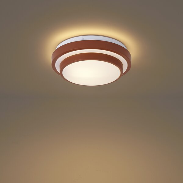 Nowoczesna lampa sufitowa Sienna z białym kloszem 25 cm IP44 - Walden