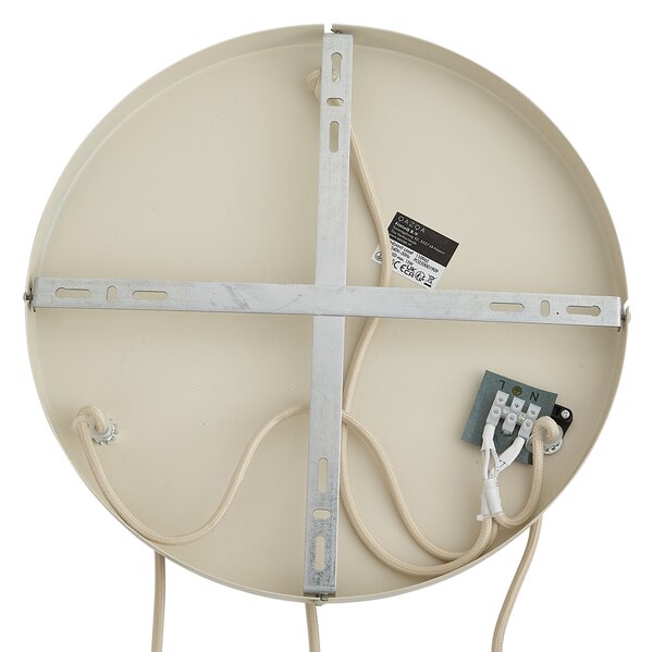 Lampa wisząca Japandi beżowa z lnianym abażurem 3-punktowa - Fedde