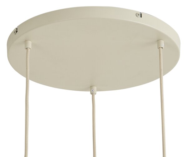Lampa wisząca Japandi beżowa z lnianym abażurem 3-punktowa - Fedde
