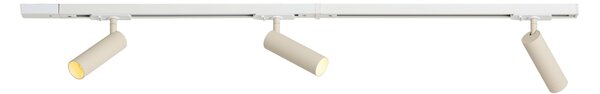 Nowoczesny system oświetlenia szynowego z 3 reflektorami, biały z beżowym, 1-fazowy GU10 35mm - Iconic Jeana Luxe