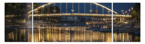 Obraz mostu z fontanną (170x50 cm)