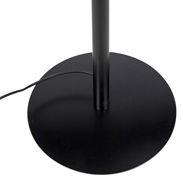 Lampa stojąca czarna z czarnym aksamitnym abażurem ze złotem 40 cm - Simplo