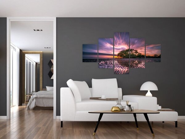 Obraz drzewa na plaży (125x70 cm)