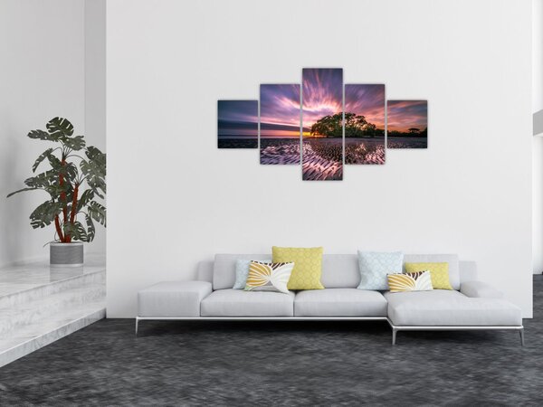 Obraz drzewa na plaży (125x70 cm)