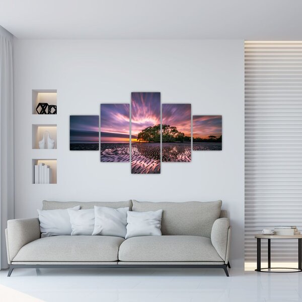 Obraz drzewa na plaży (125x70 cm)