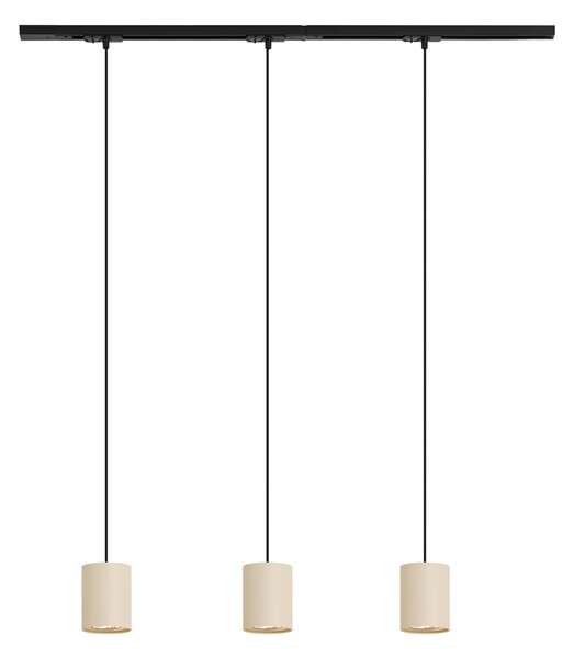 Nowoczesny system szynowy z 3 lampami wiszącymi czarny z beżowym 1-fazowy - Iconic Holt