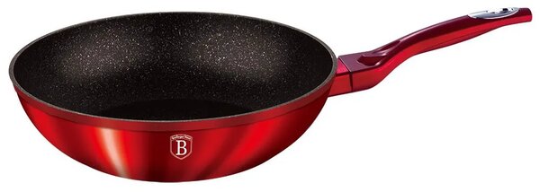 Nowoczesny czerwony wok granitowy na indukcję 28cm L4-L89