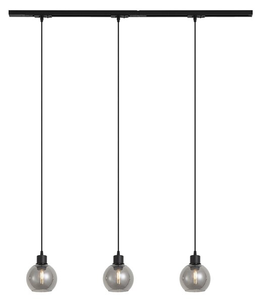 Nowoczesny system szynowy czarny z 3 lampami wiszącymi 1-fazowy - Iconic Lava
