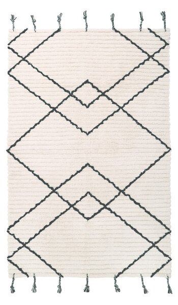 Beżowo-czarny dywan z bawełny wykonany ręcznie Nattiot Viktor, 100x150 cm