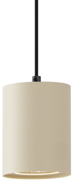 Nowoczesny system szynowy czarny z 3 lampami wiszącymi i 2 beżowymi lampami sufitowymi 1-fazowy - Iconic Holt Pulley