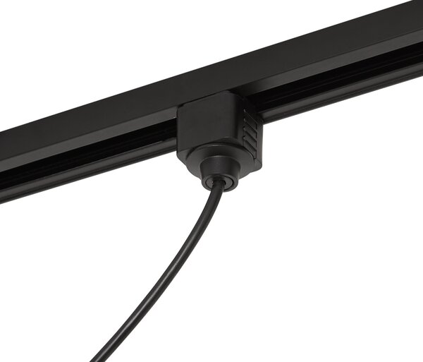 Nowoczesny owalny system szynowy czarny z 3 lampami wiszącymi i 2 lampami sufitowymi białymi 1-fazowy - Iconic Perle