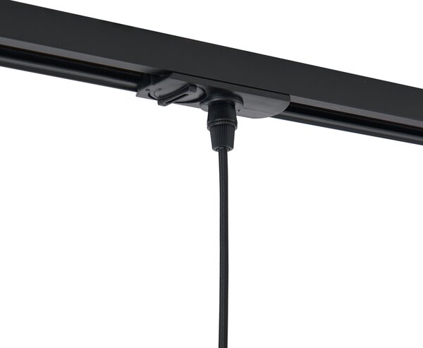 Nowoczesny system szynowy czarny z 3 lampami wiszącymi białymi 1-fazowy - Iconic Perle