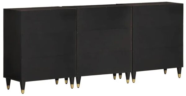 Czarna długa komoda w stylu retro M8-G49