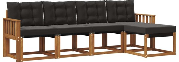 Zestaw mebli ogrodowych z litego drewna akacjowego z poduszkami i ergonomicznym designem
