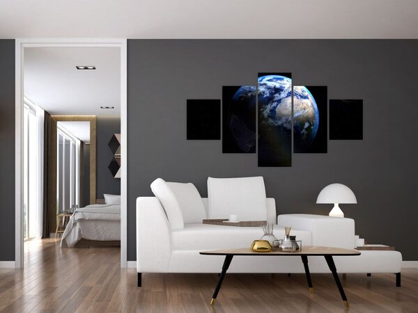 Obraz Ziemi i Księżyca (125x70 cm)