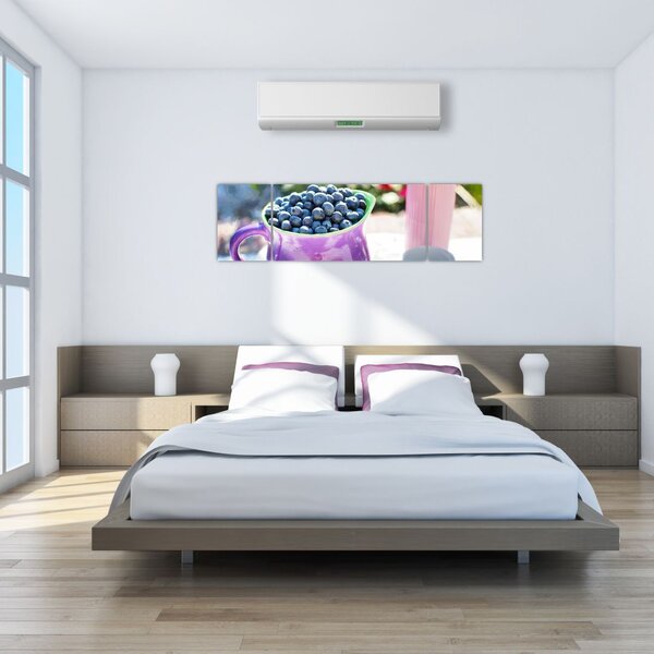 Obraz - jagody w filiżance (170x50 cm)