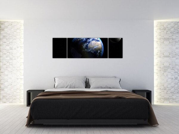 Obraz Ziemi i Księżyca (170x50 cm)