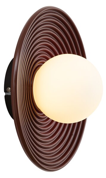 Lampa sufitowa retro brązowa z opalowym szkłem - Lila