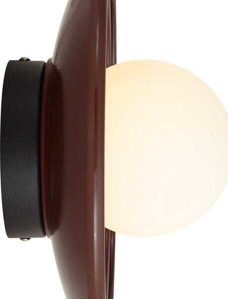 Lampa sufitowa retro brązowa z opalowym szkłem - Lila
