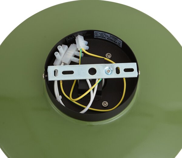 Retro Lampa Sufitowa Zielona z Opalowym Szkłem - Lila
