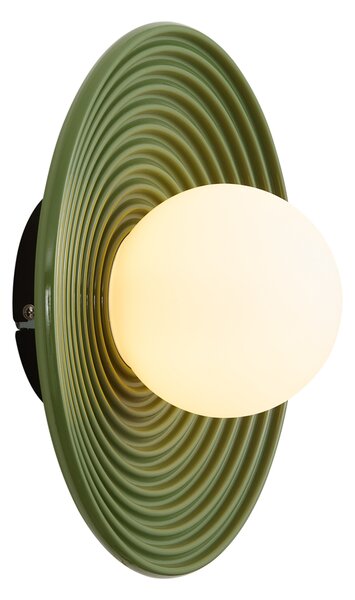 Retro Lampa Sufitowa Zielona z Opalowym Szkłem - Lila