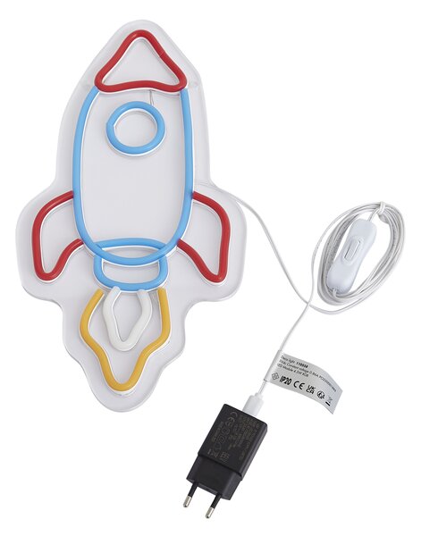 Neonowa lampa ścienna wielokolorowa z LED - Rocket