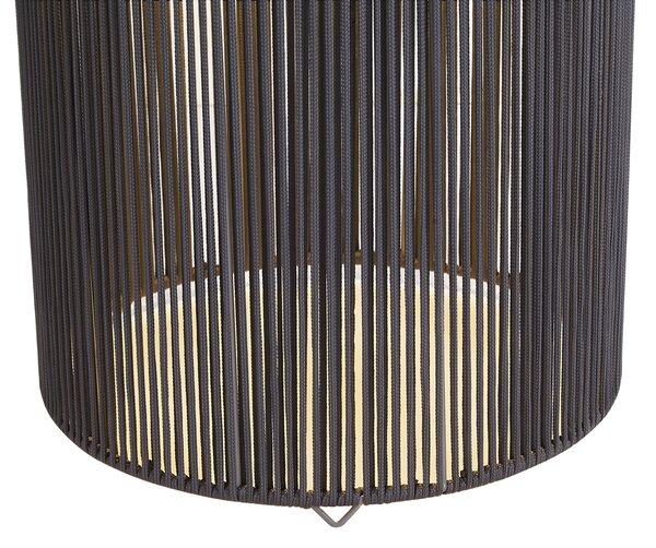 Nowoczesna lampa stołowa zewnętrzna ciemnoszara z ładowalną diodą LED i panelem solarnym IP54 - Rope