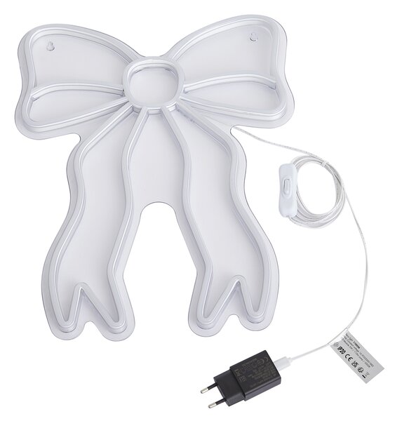 Neonowa lampa ścienna ciepła biel z LED - Bow