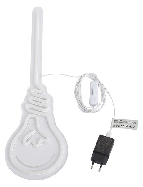 Neonowa lampa ścienna ciepła biel z LED - Żarówka