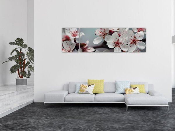 Obraz kwiatu - czerwony (170x50 cm)