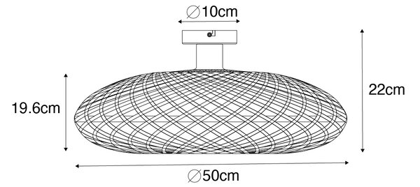 Orientalna lampa sufitowa bambusowa 50 cm - Ostrava Oswietlenie wewnetrzne