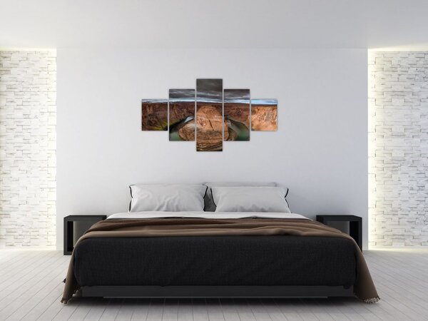 Obraz jeziora na klifie (125x70 cm)