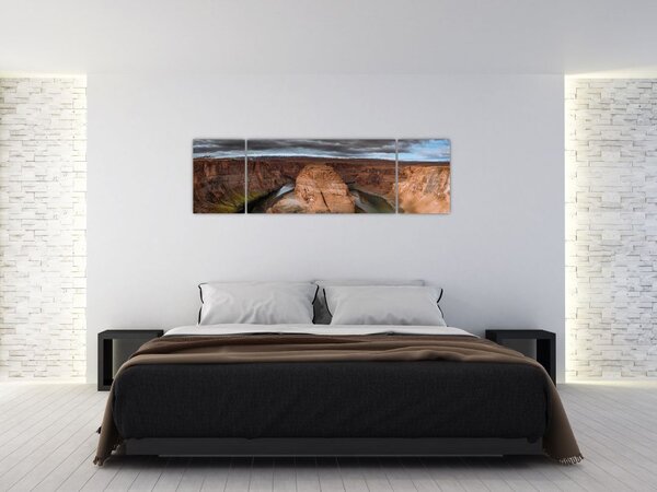 Obraz jeziora na klifie (170x50 cm)