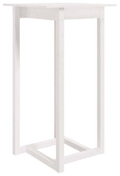Stolik barowy, biały, 60x60x110 cm, lite drewno sosnowe