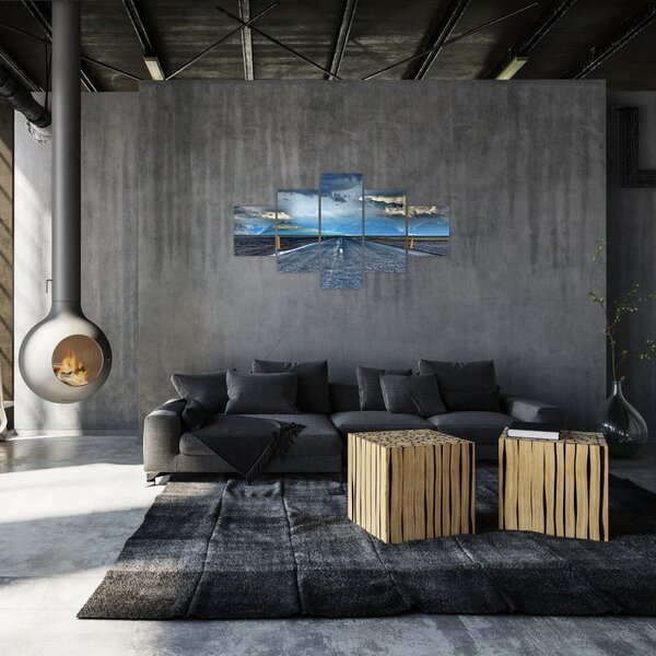 Obraz drogi podczas burzy (125x70 cm)