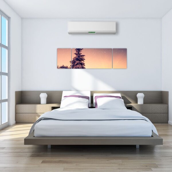 Obraz ośnieżonego drzewa na łące (170x50 cm)
