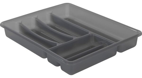 Szary plastikowy organizer na sztućce do szuflady 39 x 32 cm Basic – Rotho